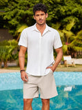 COOFANDY Baumwoll-Shorts mit Gummizug