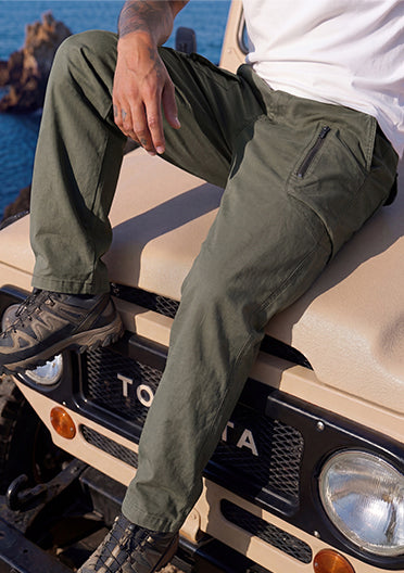 Trendy Tapered Cargo-Hose aus 100% Baumwolle