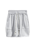 Lässiges Zopfstrick-Set mit T-Shirt und Shorts