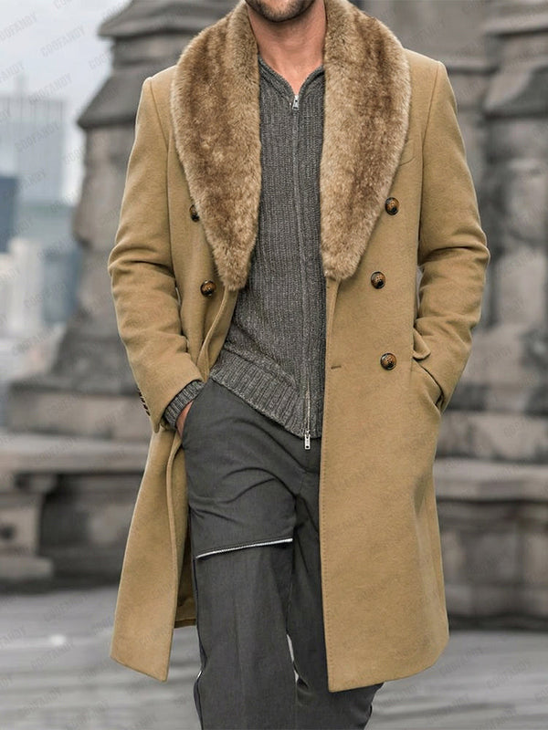 Stylischer zweireihiger Herren Tweedmantel