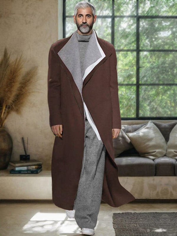 Moderner Tweedmantel im Color Blocking Lagenlook