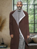 Moderner Tweedmantel im Color Blocking Lagenlook