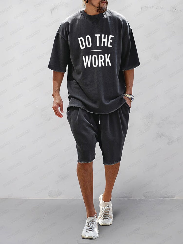 Lässiges Freizeit-Set aus 100% Baumwolle mit Schriftzug