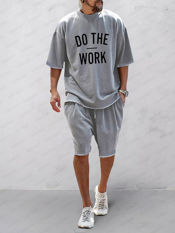 Completo casual per il tempo libero in 100% cotone con scritta