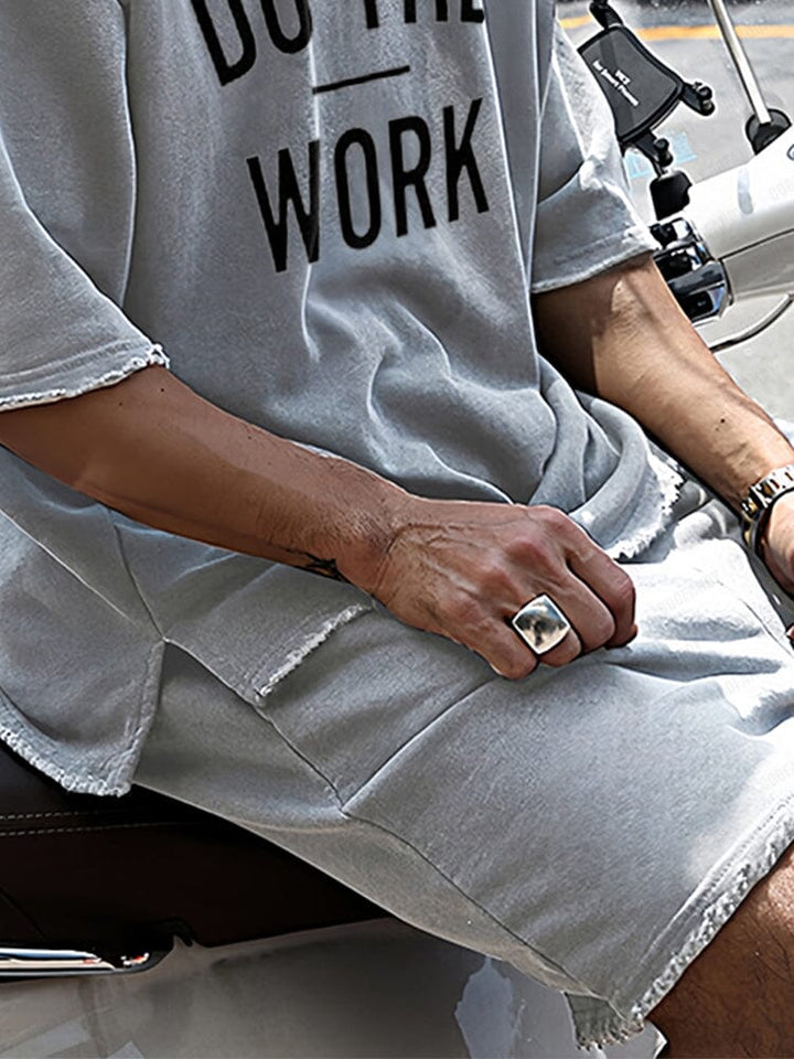 Lässiges Freizeit-Set aus 100% Baumwolle mit Schriftzug