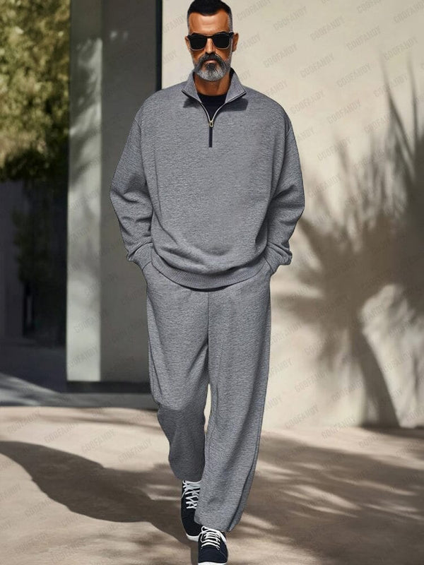 2-teiliges Athleisure-Set mit Stehkragen