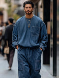 Vintage-inspiriertes 2-teiliges Denim-Cargo-Set