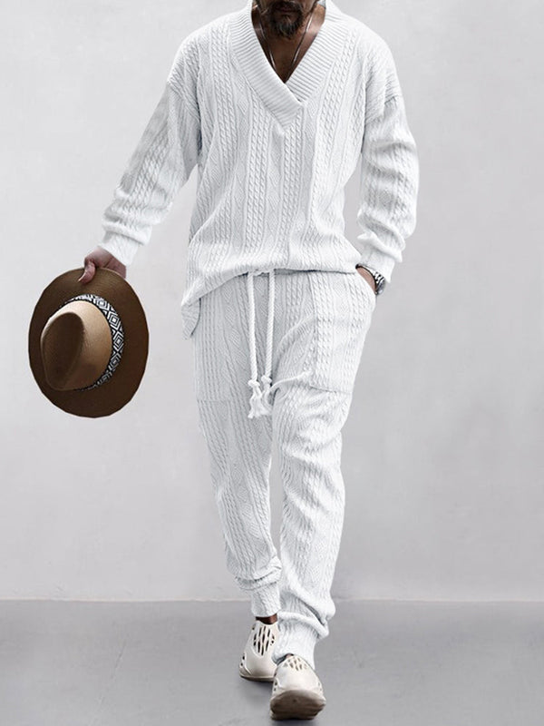 Athleisure Jacquard-Set mit Zopfmuster
