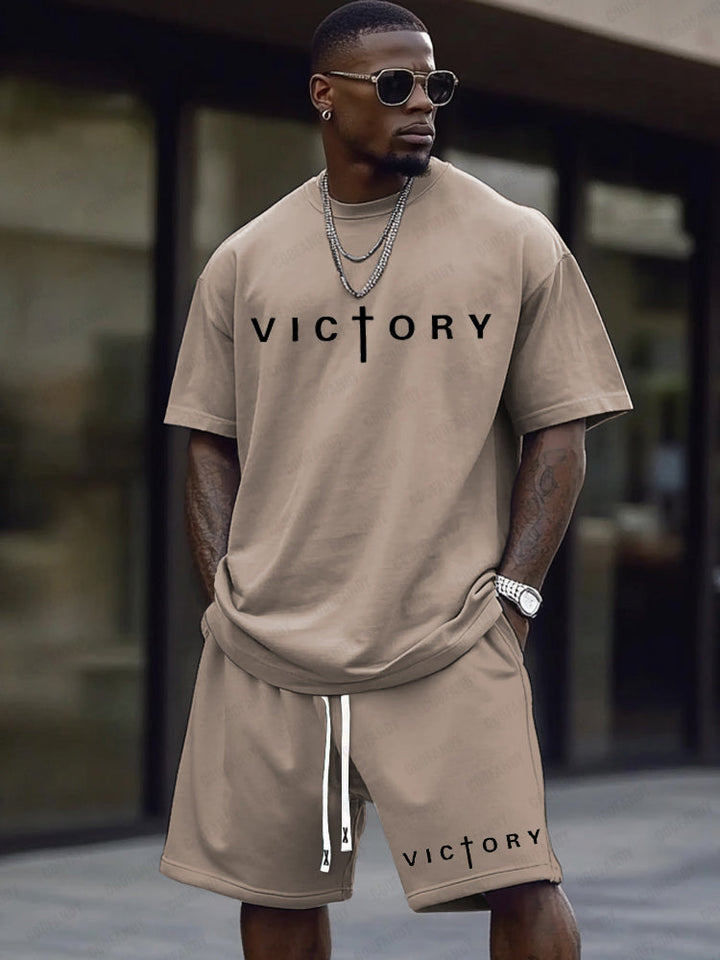 Casual Sport Set mit Buchstaben Print