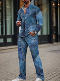 Modernes zweiteiliges Denim Print Set