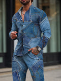 Modernes zweiteiliges Denim Print Set