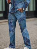 Modernes zweiteiliges Denim Print Set