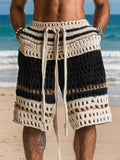 Lässige Resort-Strickshorts mit Zopfmuster