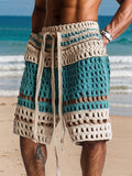Lässige Resort-Strickshorts mit Zopfmuster