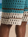 Lässige Resort-Strickshorts mit Zopfmuster