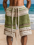 Lässige Resort-Strickshorts mit Zopfmuster