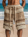 Lässige Resort-Strickshorts mit Zopfmuster