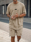 Athleisure T-Shirt- und Shorts-Set in lockerer Passform
