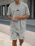Athleisure T-Shirt- und Shorts-Set in lockerer Passform