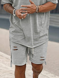 Athleisure T-Shirt- und Shorts-Set in lockerer Passform