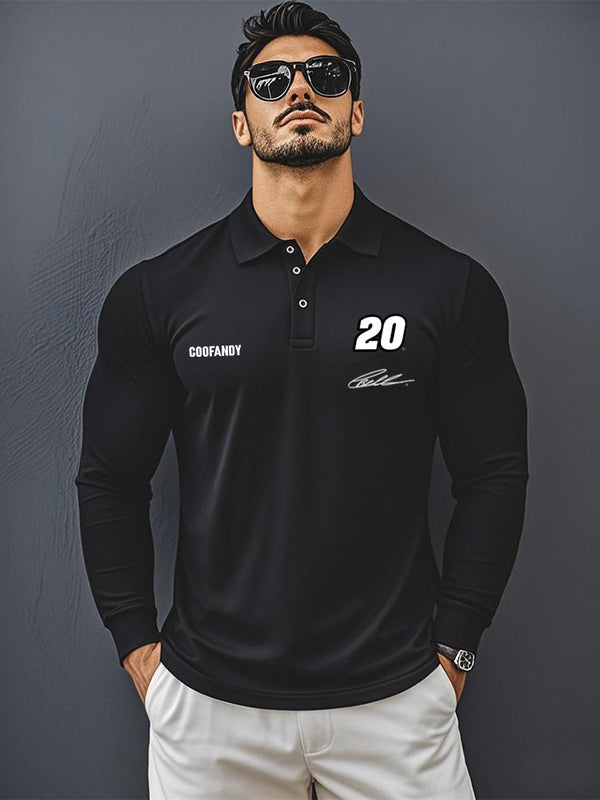 COOFANDY x JGR BELL Herren Poloshirt mit Signature Print