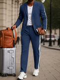 Modernes Seitenstreifen Blazer Hosen Set