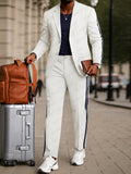 Modernes Seitenstreifen Blazer Hosen Set
