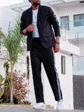 Modernes Seitenstreifen Blazer Hosen Set