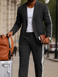 Modernes Seitenstreifen Blazer Hosen Set