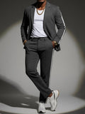 Modernes Seitenstreifen Blazer Hosen Set