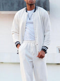 Klassisches Jacken- und Hosen-Set mit Streifendetails