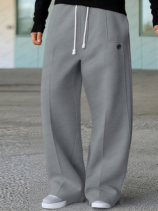 Bequeme sportliche Hose mit weitem Bein