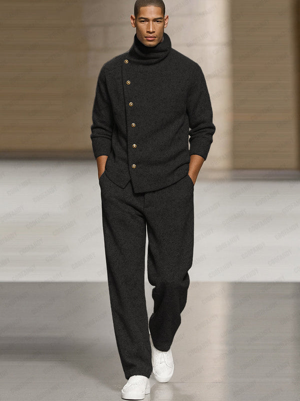 Smart Casual Set aus Rollkragenpullover und Hose