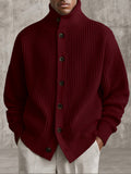 Ultra-weicher vielseitiger Strick-Cardigan-Weinrot