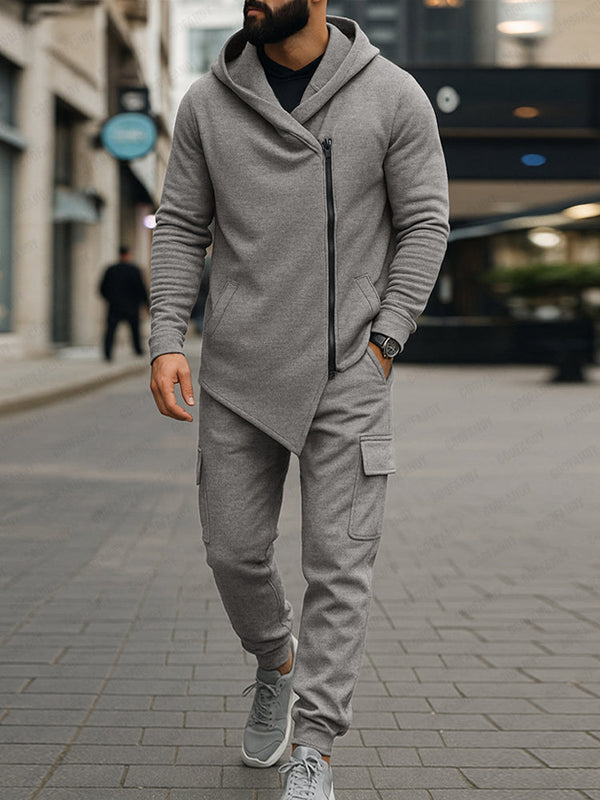 Trendiges Jacken- und Hosen-Set mit asymmetrischem Design
