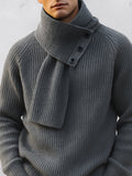 Rundhals-Pullover mit abnehmbarem Schal