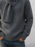 Rundhals-Pullover mit abnehmbarem Schal