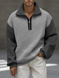 Einzigartiger Troyer-Pullover im Kontrast-Design