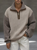 Einzigartiger Troyer-Pullover im Kontrast-Design