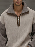 Einzigartiger Troyer-Pullover im Kontrast-Design