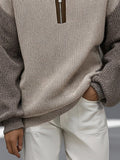 Einzigartiger Troyer-Pullover im Kontrast-Design
