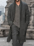 Lässige lockere Herren Strickjacke lang
