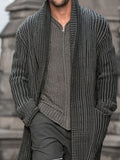 Lässige lockere Herren Strickjacke lang