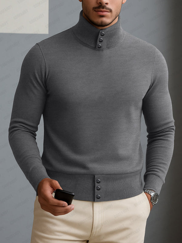Urban Casual gerippter Herren Rollkragen Unterhemd