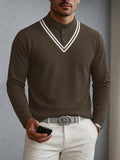 Vielseitiges Herren Poloshirt mit Colorblock-Streifen und Kragen