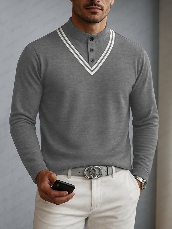 Vielseitiges Herren Poloshirt mit Colorblock-Streifen und Kragen