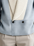 Zweifarbige Herren Strickjacke mit Wildleder Patchwork