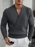 Lässiges Kreuzleisten Pullover Strick Top
