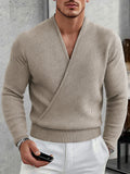 Lässiges Kreuzleisten Pullover Strick Top