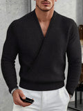 Lässiges Kreuzleisten Pullover Strick Top